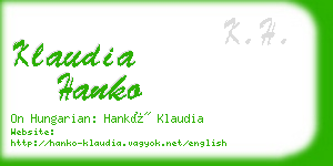 klaudia hanko business card